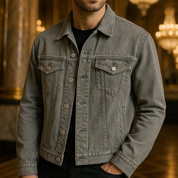 Maison Margiela Men’s Luxury Denim Jacket – Made in Italy – Gray – Size 46 - Picture 2 of 13